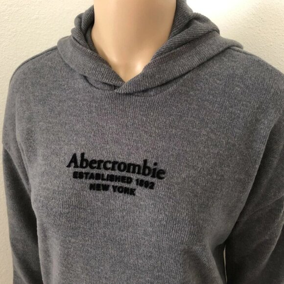NWT Abercrombie Womens Cozy Logo Sweater Pullover Dark Gray - Picture 4 of 6